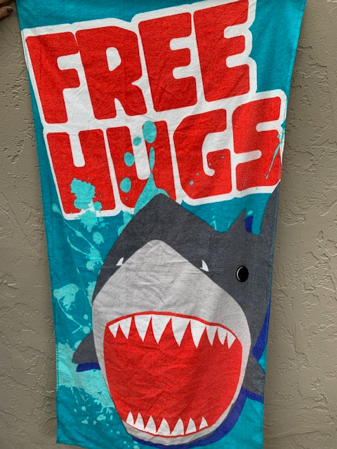 Free Hugs Shark Towel